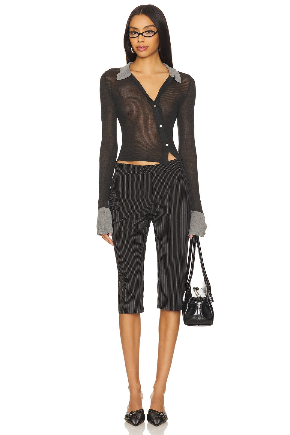 superdown Tina Capri in Black Stripe