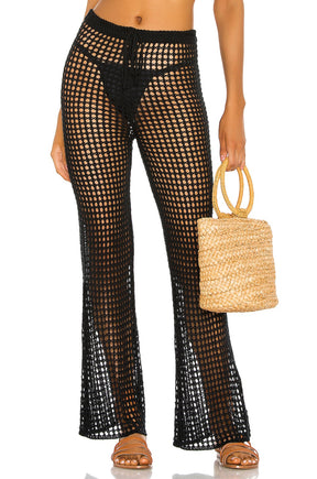 superdown Elektra Crochet Pant in Black