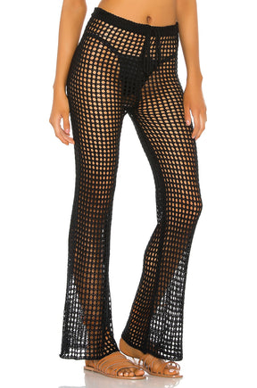 superdown Elektra Crochet Pant in Black