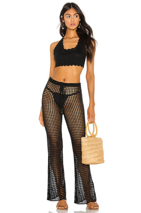 superdown Elektra Crochet Pant in Black