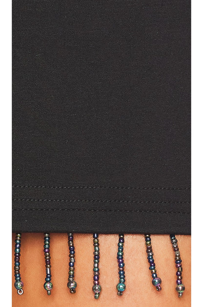 superdown Kimmy Beaded Mini Skirt in Black