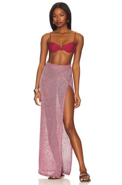 superdown Keva Wrap Maxi Skirt in Pink