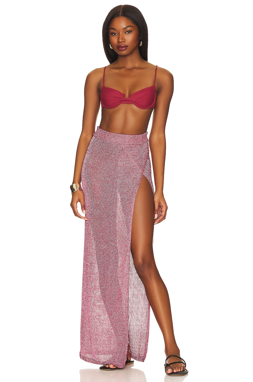 superdown Keva Wrap Maxi Skirt in Pink