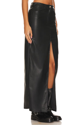 superdown Alina Faux Leather Skirt in Black