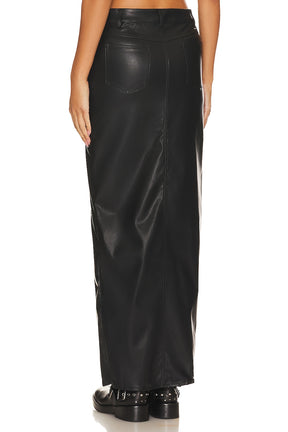 superdown Alina Faux Leather Skirt in Black