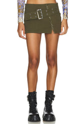 superdown Cadha Belted Mini Skirt in Army Green