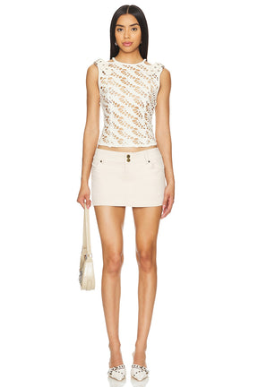 superdown Casey Micro Mini Skirt in Cream