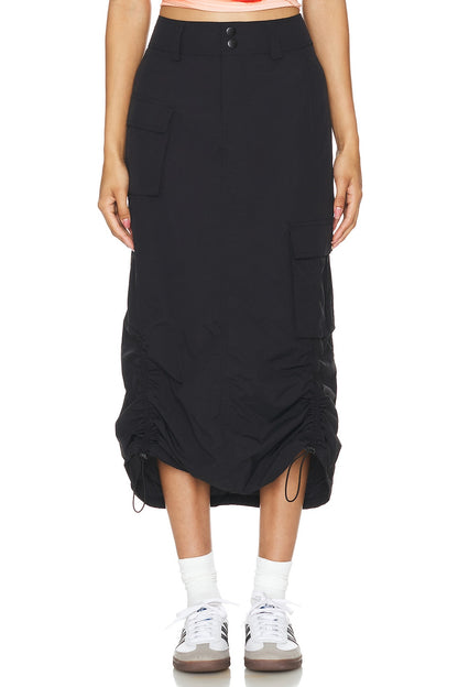 superdown Mila Cargo Midi Skirt in Black