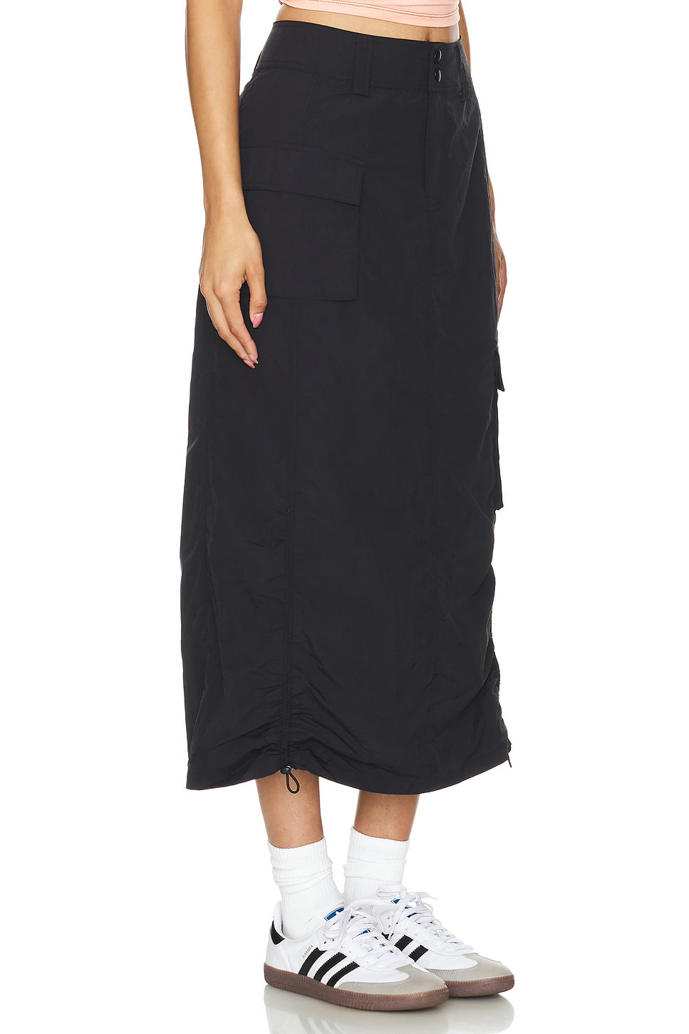 superdown Mila Cargo Midi Skirt in Black