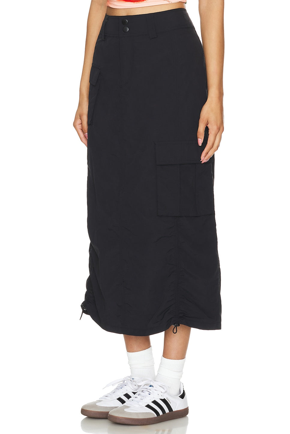 superdown Mila Cargo Midi Skirt in Black
