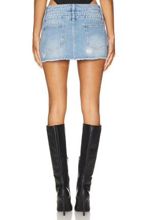 superdown Courtney Micro Mini Skirt in Light Wash