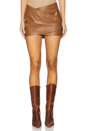 superdown Evi Wrap Skirt in Chocolate