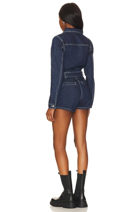 superdown Destiny Romper in Dark Blue Denim