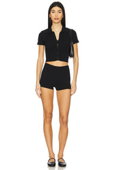 superdown Delta Short Set in Black