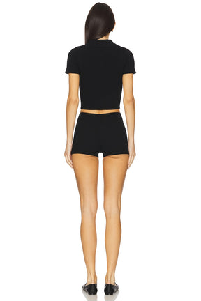 superdown Delta Short Set in Black