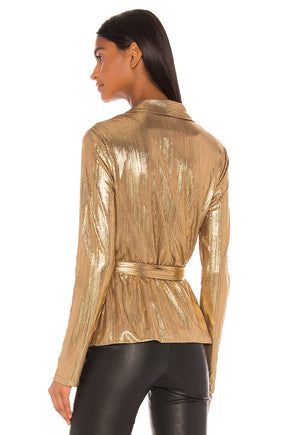 superdown Desiray Tie Blazer in Gold
