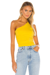 superdown Anna Ruched Top in Yellow
