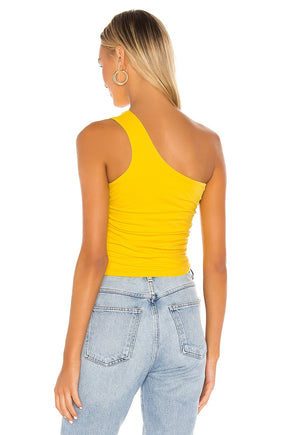 superdown Anna Ruched Top in Yellow