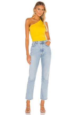 superdown Anna Ruched Top in Yellow