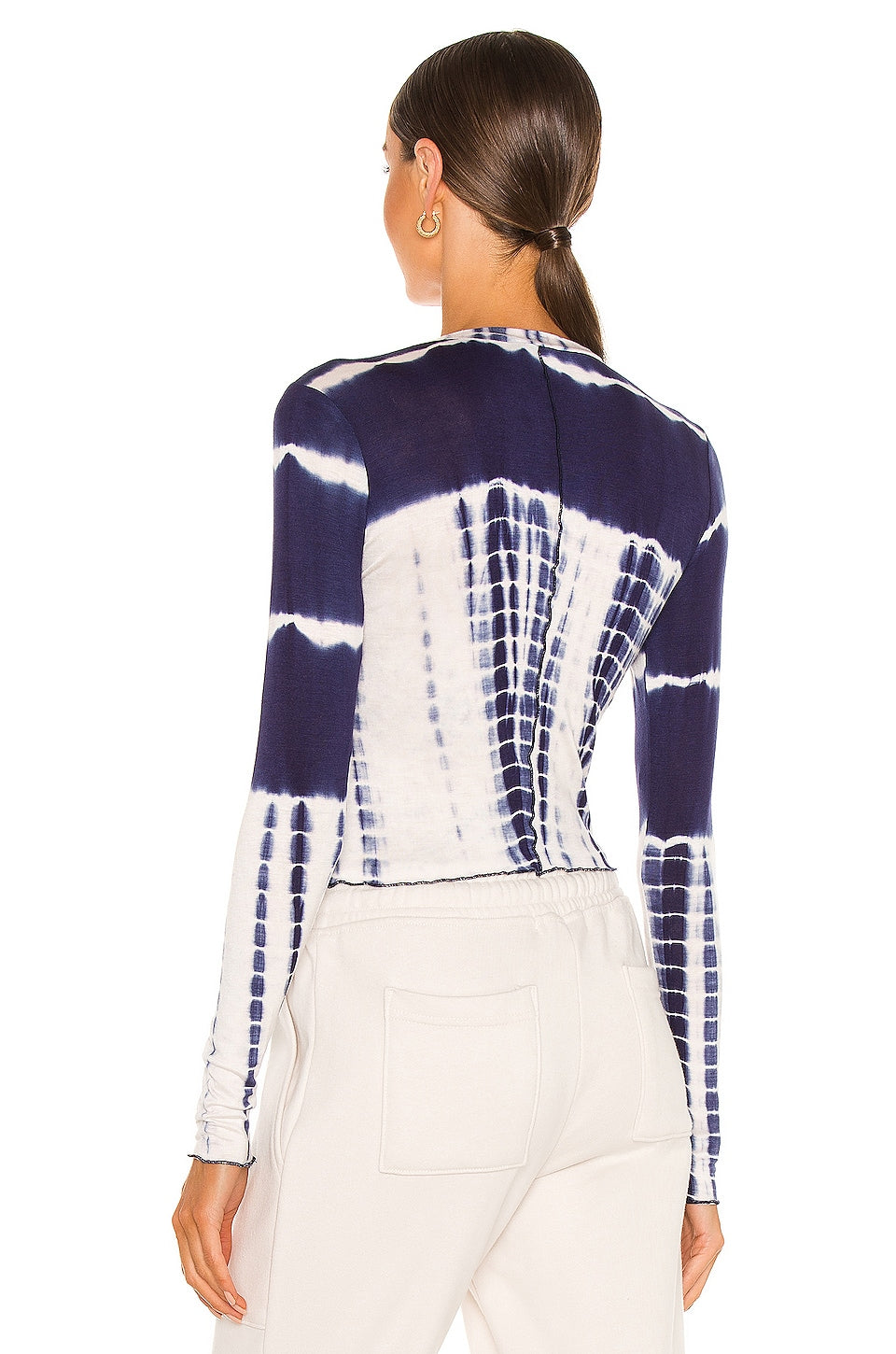 superdown Dawn Long Sleeve Top in Blue & White