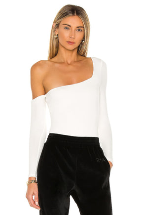 superdown Haley One Shoulder Bodysuit in White