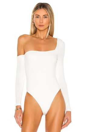 superdown Haley One Shoulder Bodysuit in White