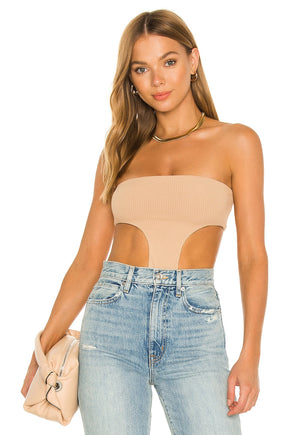 superdown Darcey Cut Out Bodysuit in Nude