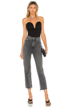 superdown Gianna Sweetheart Bodysuit in Black