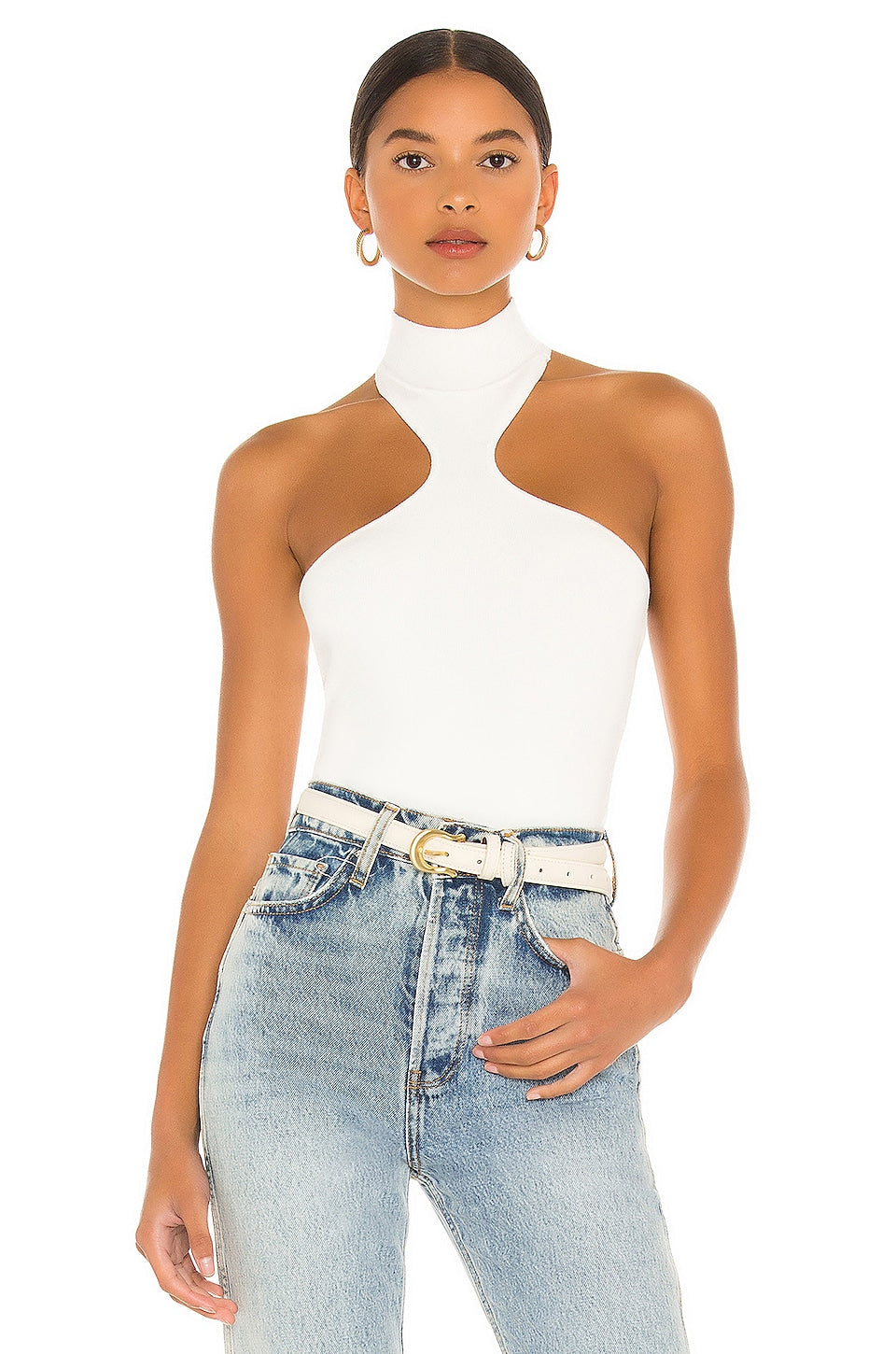 superdown Kallie Halter Bodysuit in White