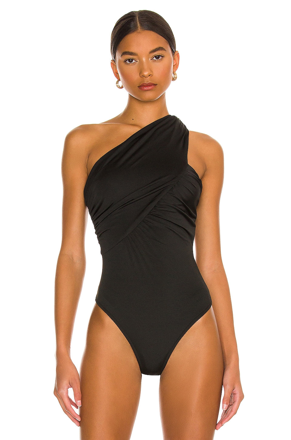 superdown Bailee One Shoulder Bodysuit in Black
