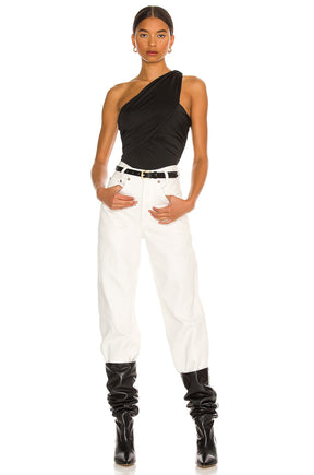 superdown Bailee One Shoulder Bodysuit in Black