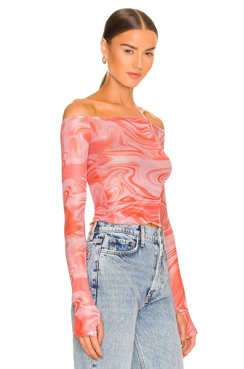 superdown Emmie Off Shoulder Top in Orange