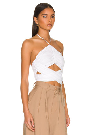 superdown Harlie Halter Top in White