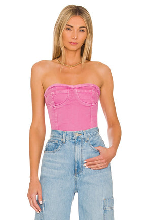 superdown Desa Crop Bustier Top in Pink