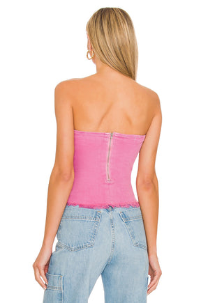 superdown Desa Crop Bustier Top in Pink
