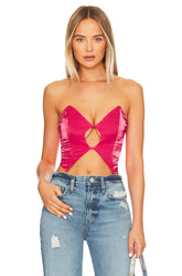 superdown Clara Cut Out Top in Hot Pink