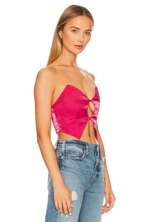 superdown Clara Cut Out Top in Hot Pink