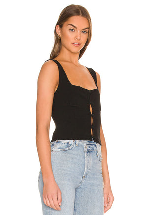 superdown Cindy Square Neck Top in Black