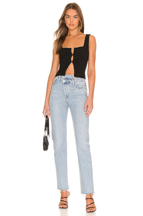 superdown Cindy Square Neck Top in Black
