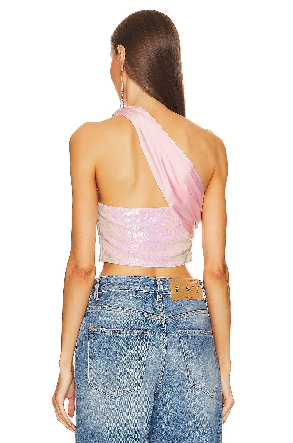 superdown Gea Asymmetrical Crop Top in Light Pink