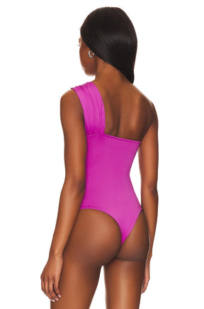 superdown Jimena One Shoulder Bodysuit in Purple