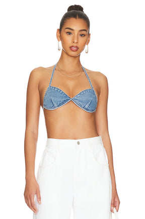 superdown Demi Crop Jacket Set in Blue Wash