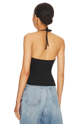 superdown Carmena Halter Top in Black