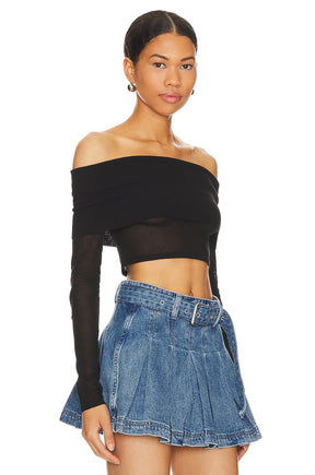 superdown Camille Off Shoulder Top in Black