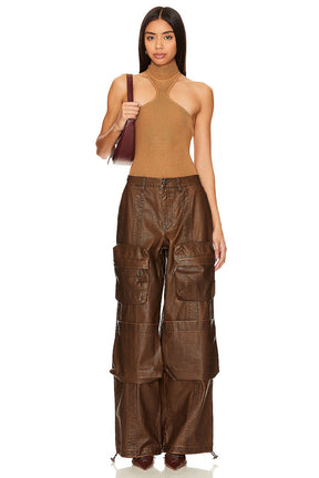 superdown Kallie Halter Bodysuit in Almond