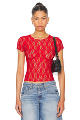 superdown Cely Baby Tee in Red