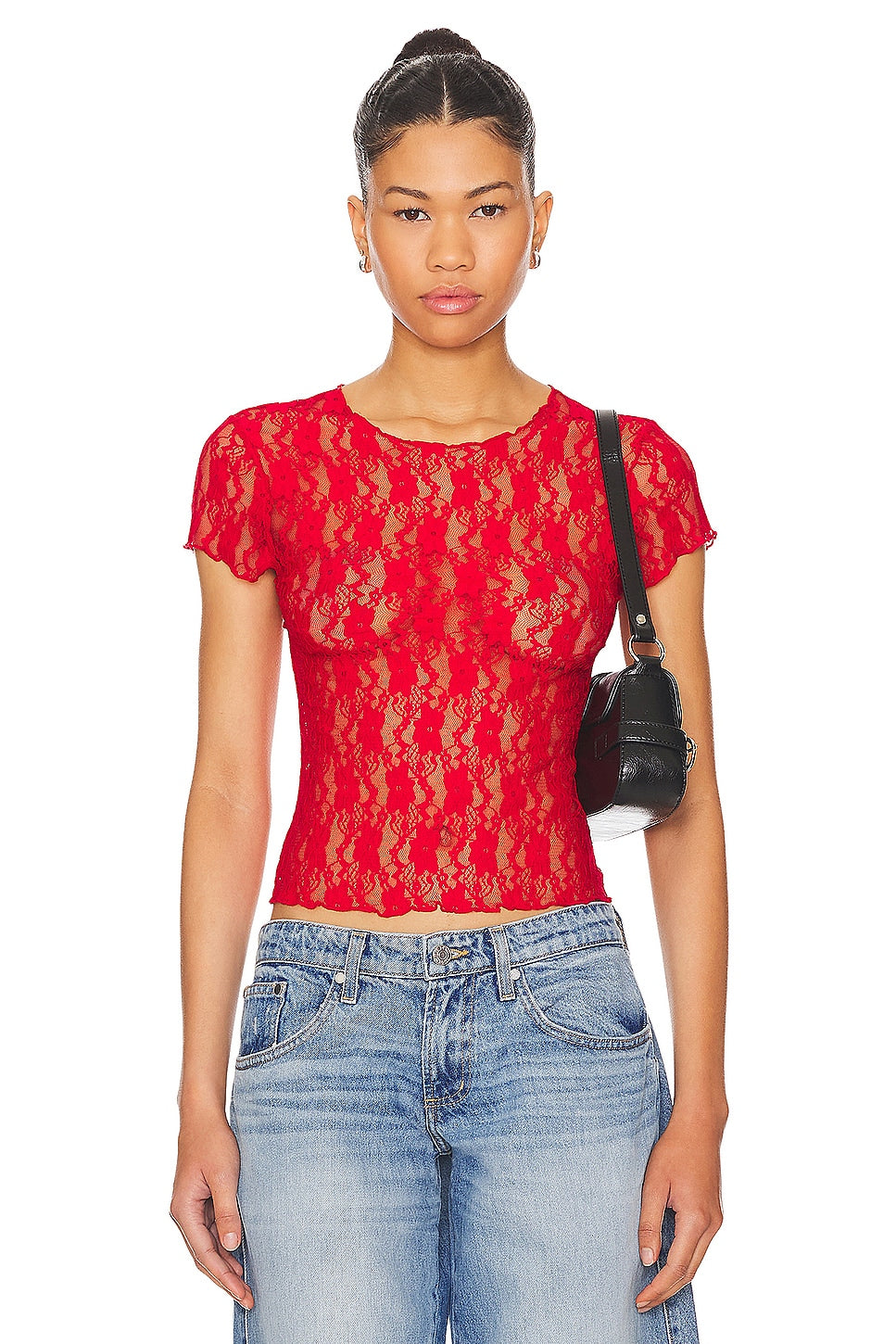superdown Cely Baby Tee in Red