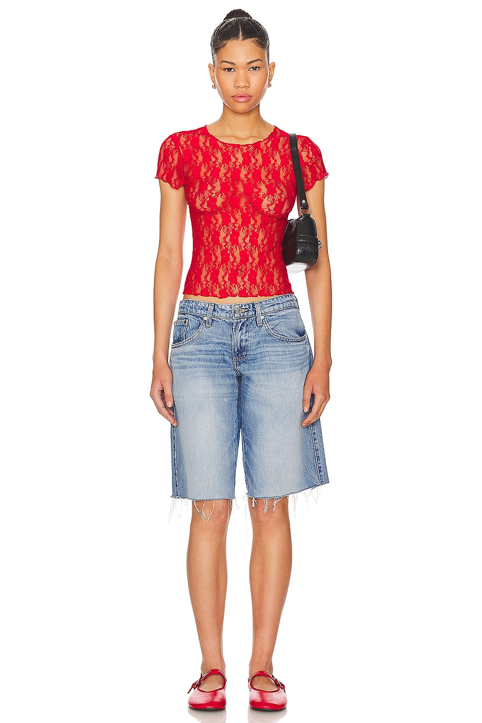 superdown Cely Baby Tee in Red