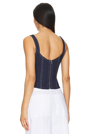 superdown Aida Bustier in Dark Wash
