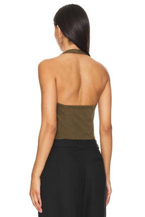 superdown Kamryn Halter Top in Olive